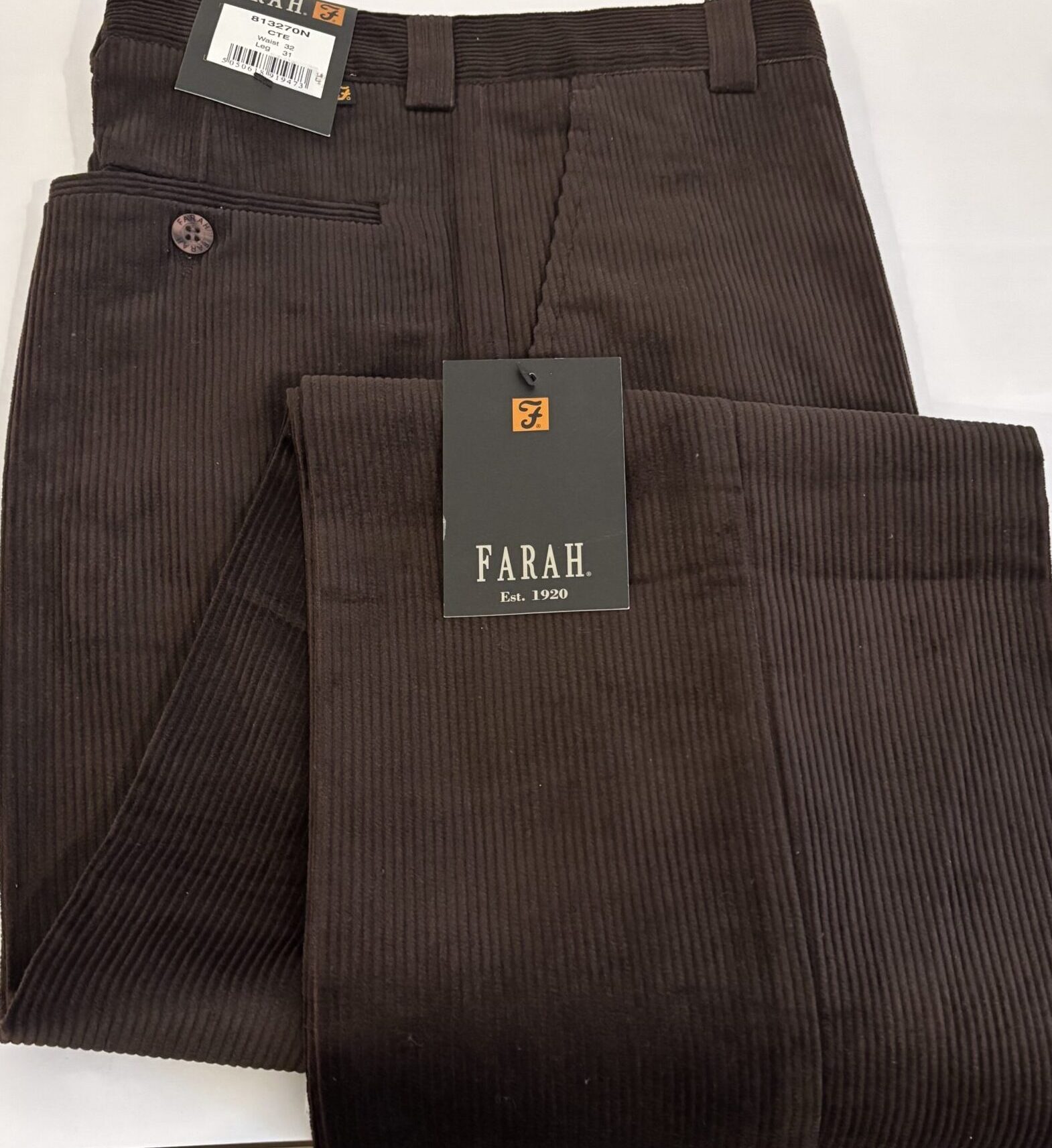 Farah Cords Chocolate Brown